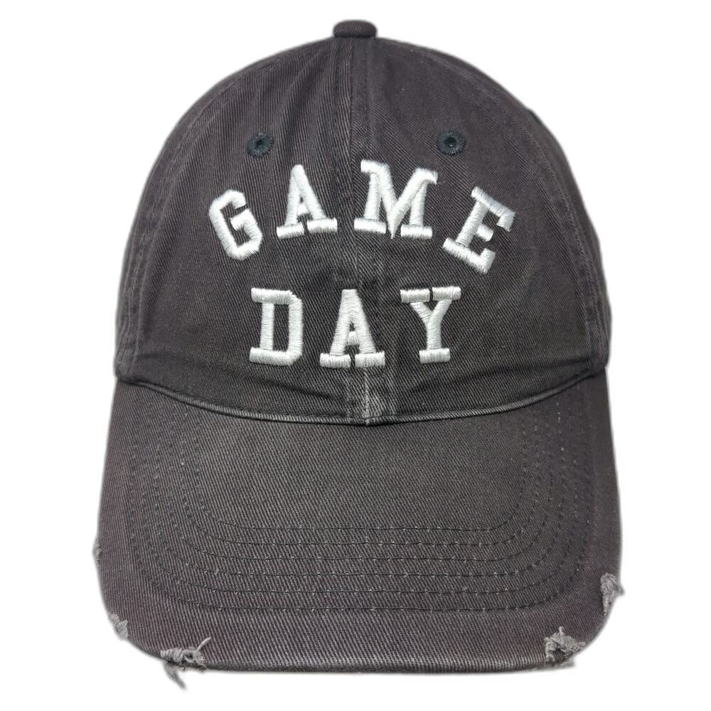 Express Baseball Cap Gray One Size Game Day Distressed Frayed Bill Cotton Hat